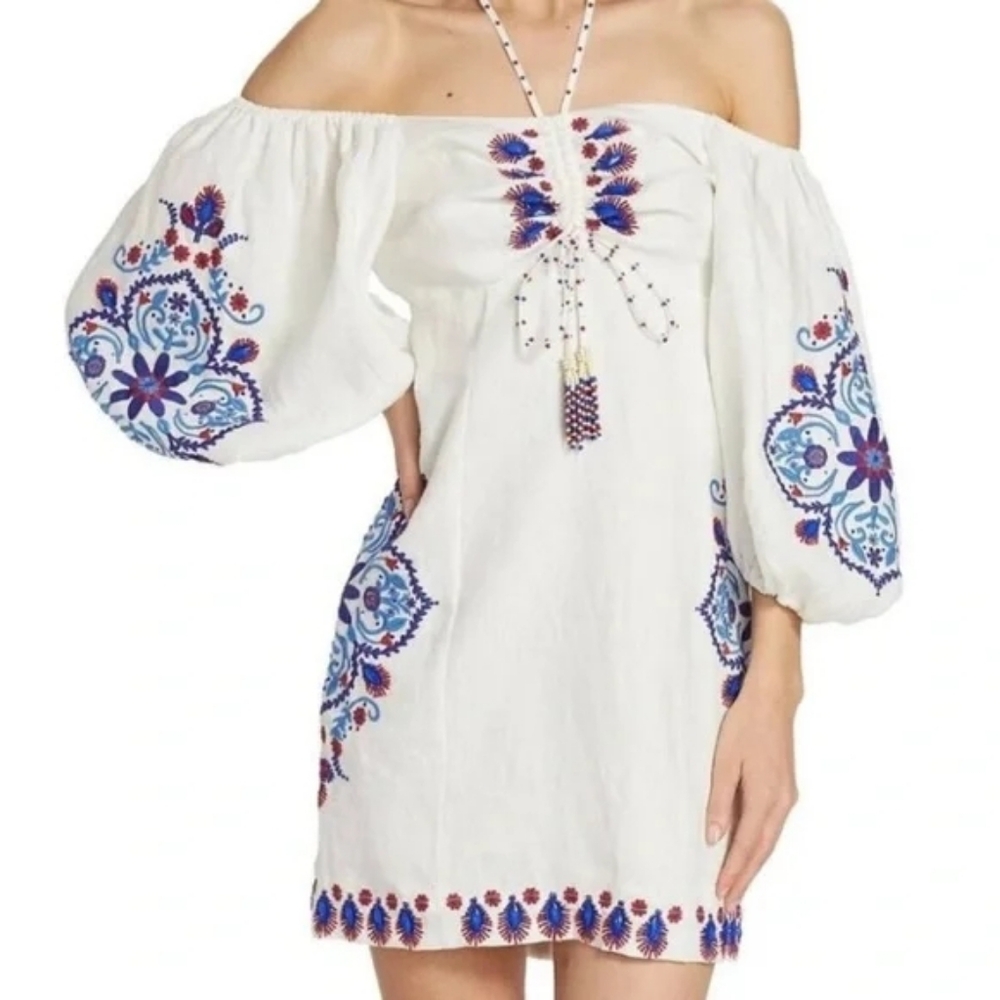 NWT FARM RIO | $285 Embroidered Embellished Mini Dress - Picture 5 of 16